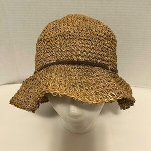 New York Hat Co women’s straw hat with suede band, 100% straw, one size